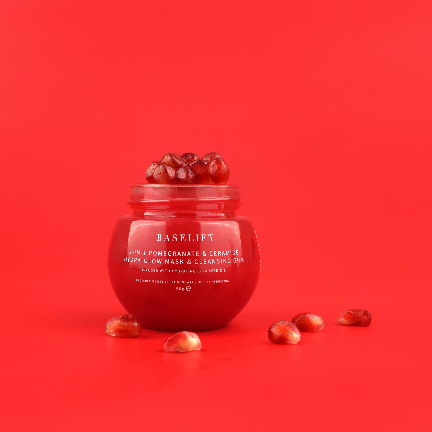 2-in-1 Pomegranate & Ceramide Hydra-Glow Mask & Cleansing Gum | 50g