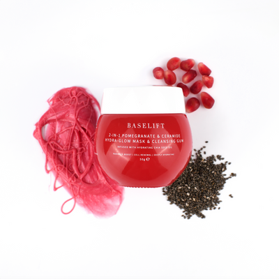 2-in-1 Pomegranate & Ceramide Hydra-Glow Mask & Cleansing Gum | 50g